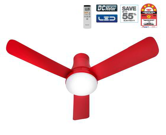 Panasonic Ceiling Fan w LED Light [F-M12GX Red] - Click Image to Close